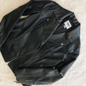 Black faux leather jacket
